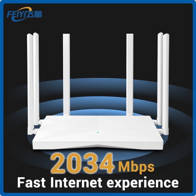 FEIYI AC2100 Wifi Router Dual Band Gigabit 2.4G 5.0GHz 2034Mbps Wireless Router Wifi Repeater and 6 High Gain Antennas 1 FEIYI AC2100 Wifi Router Dual Band Gigabit 2.4G 5.0GHz 2034Mbps Wireless Router Wifi Repeater and 6 High Gain Antennas