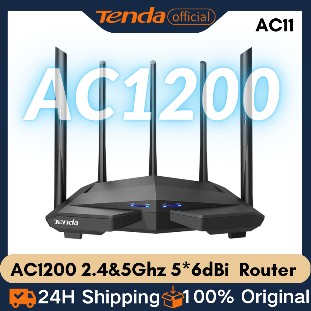 Tenda AC11 Router AC1200 Gigabit Wireless Router Wifi Router Signal Amplifier 2.4G 5GHz Dual Band Beamforming MU MIMO 1 Tenda AC11 Router AC1200 Gigabit Wireless Router Wifi Router Signal Amplifier 2.4G 5GHz Dual Band Beamforming MU MIMO