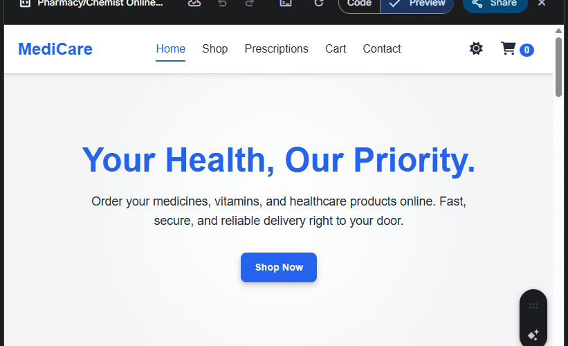 Pharmacy/Chemist Online Website Design in Kenya