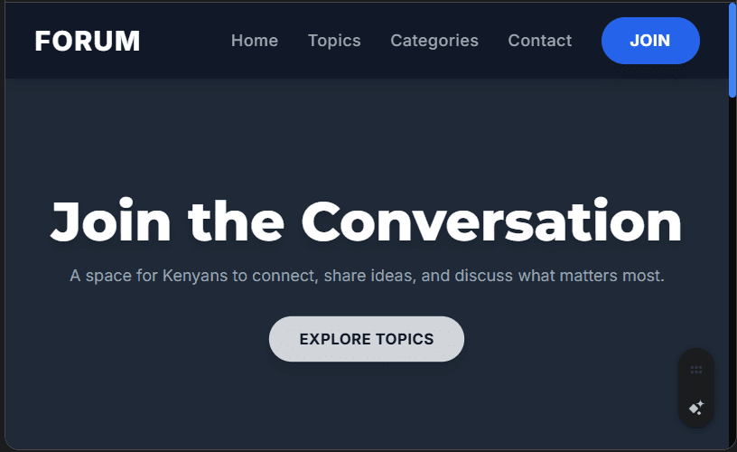 Forum/Community Website Design in Kenya
