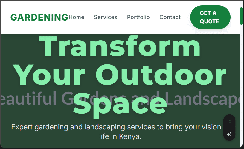 Gardening & Landscaping Services Website Design in Kenya