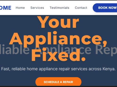 Home Appliance Repair Website Design in Kenya