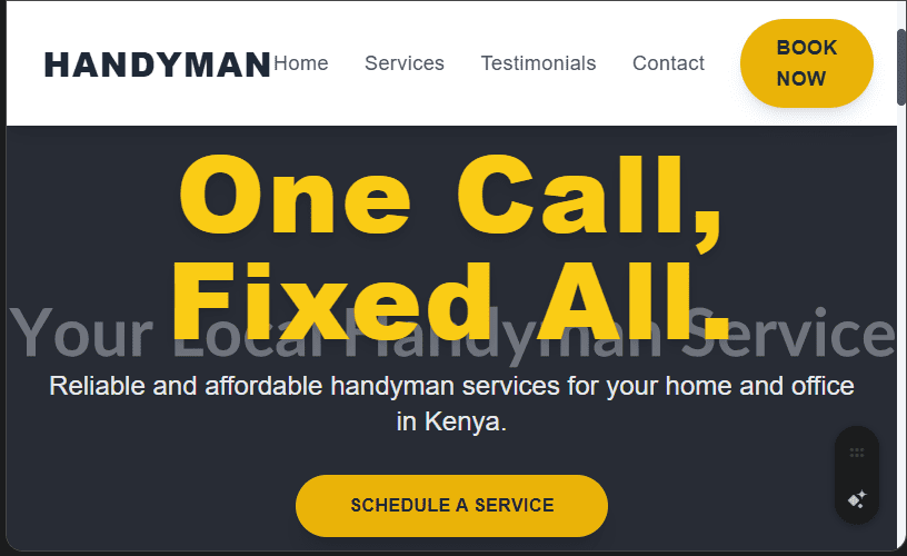 Handyman Services Website Design in Kenya