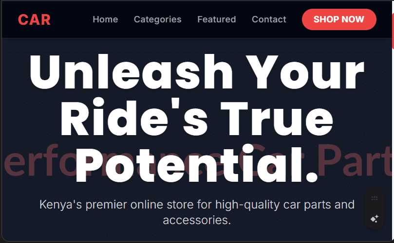Car Parts & Accessories Online Store Website Design in Kenya