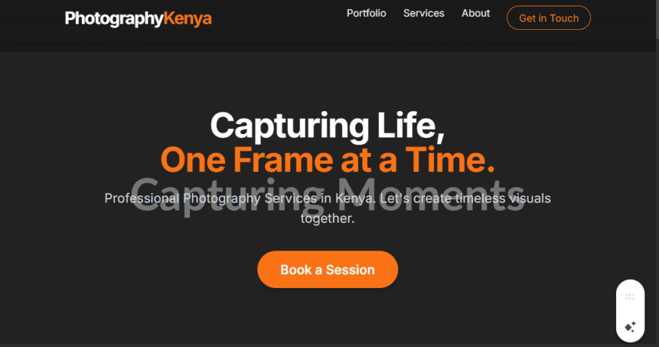 Photography/Videography Portfolio Website Design in Kenya