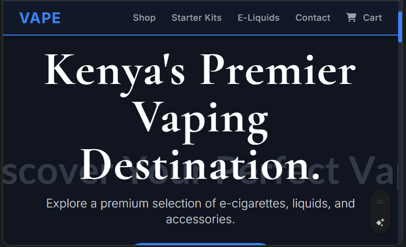 Vape/E-Cigarette Shop (Online) Website Design in Kenya