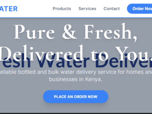 Water Delivery Service (Bottled/Bulk) Website Design in Kenya