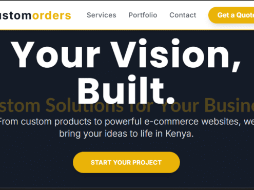Custom Orders/E-commerce Solutions Website Design in Kenya