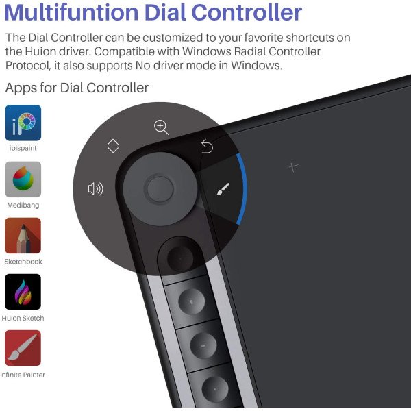 HUION Inspiroy Dial Q620M Wireless Graphics Pen Tablet 3 HUION Inspiroy Dial Q620M Wireless Graphics Pen Tablet